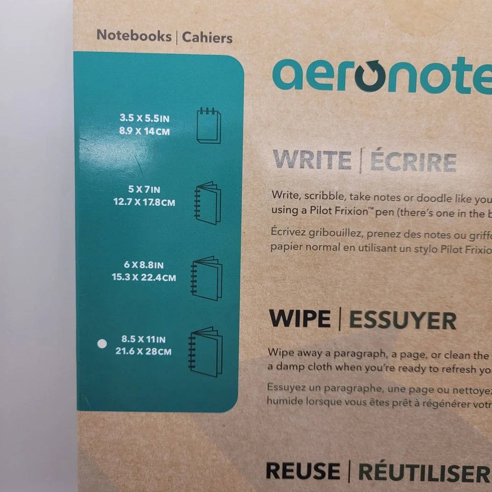Aeronote reusable notebook